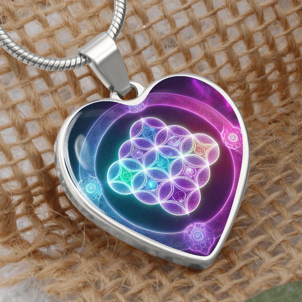 Sacred Geometry 1 Heart Necklace - Crystallized Collective