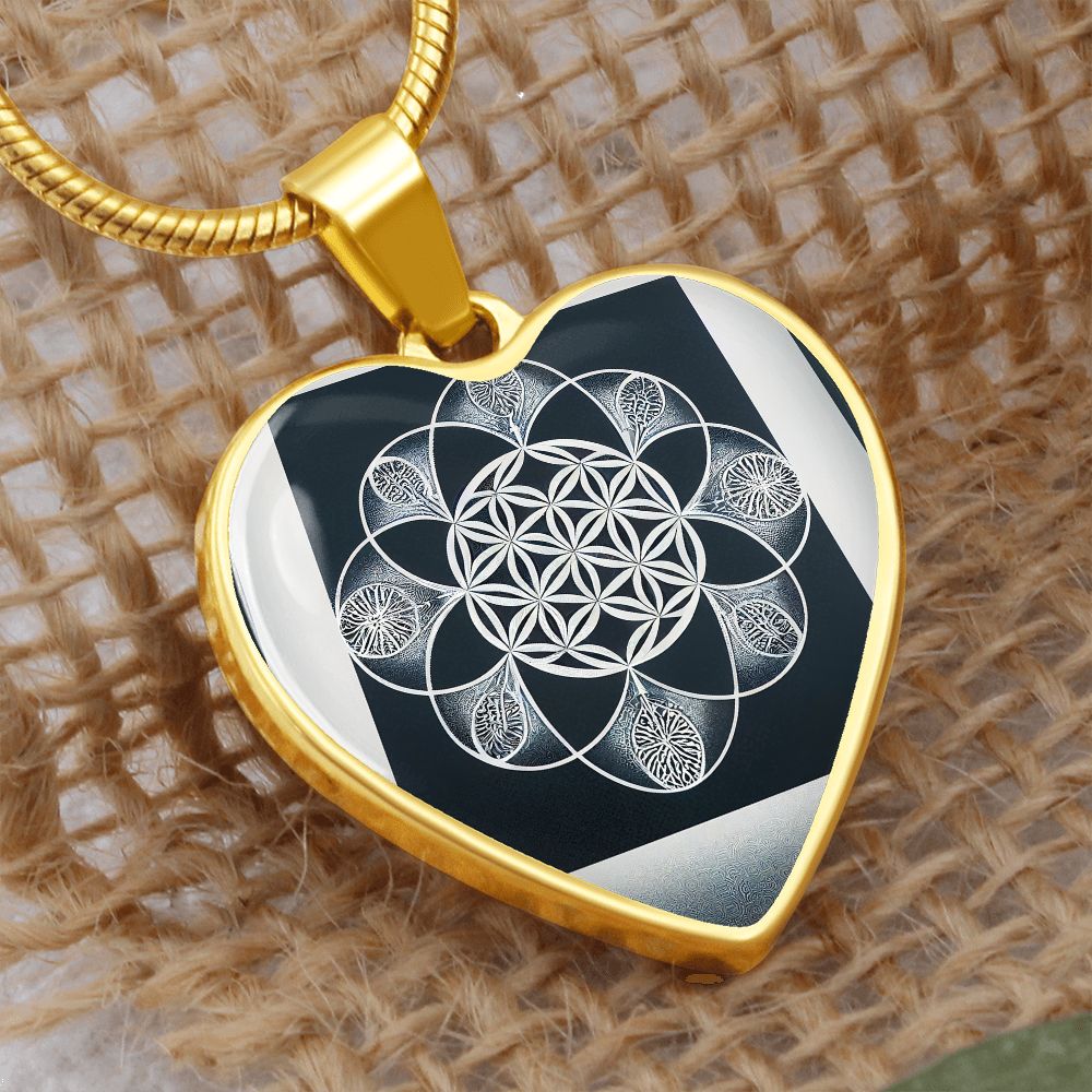 Sacred Geometry Heart Necklace - Crystallized Collective