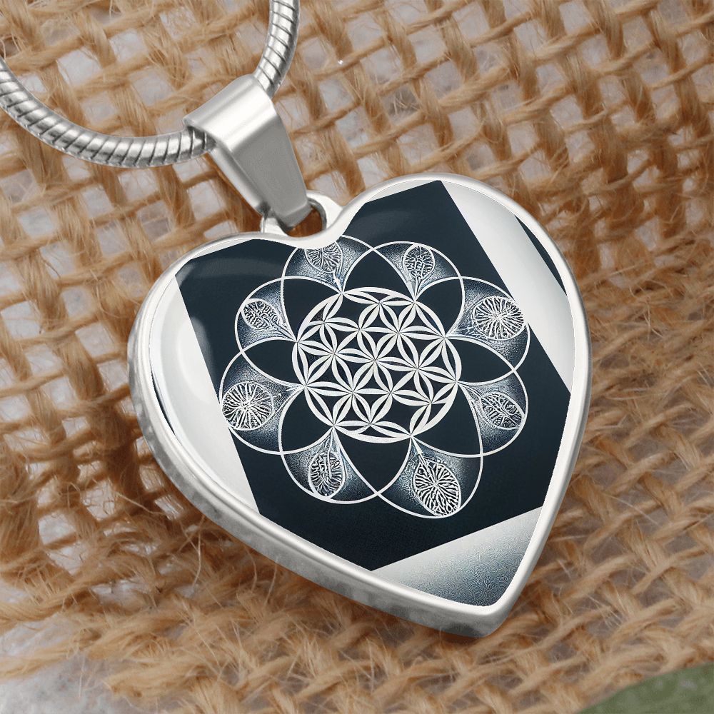Sacred Geometry Heart Necklace - Crystallized Collective