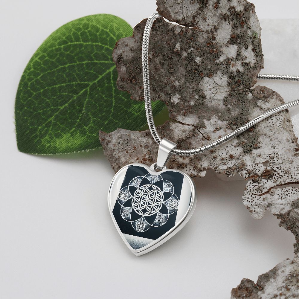 Sacred Geometry Heart Necklace - Crystallized Collective
