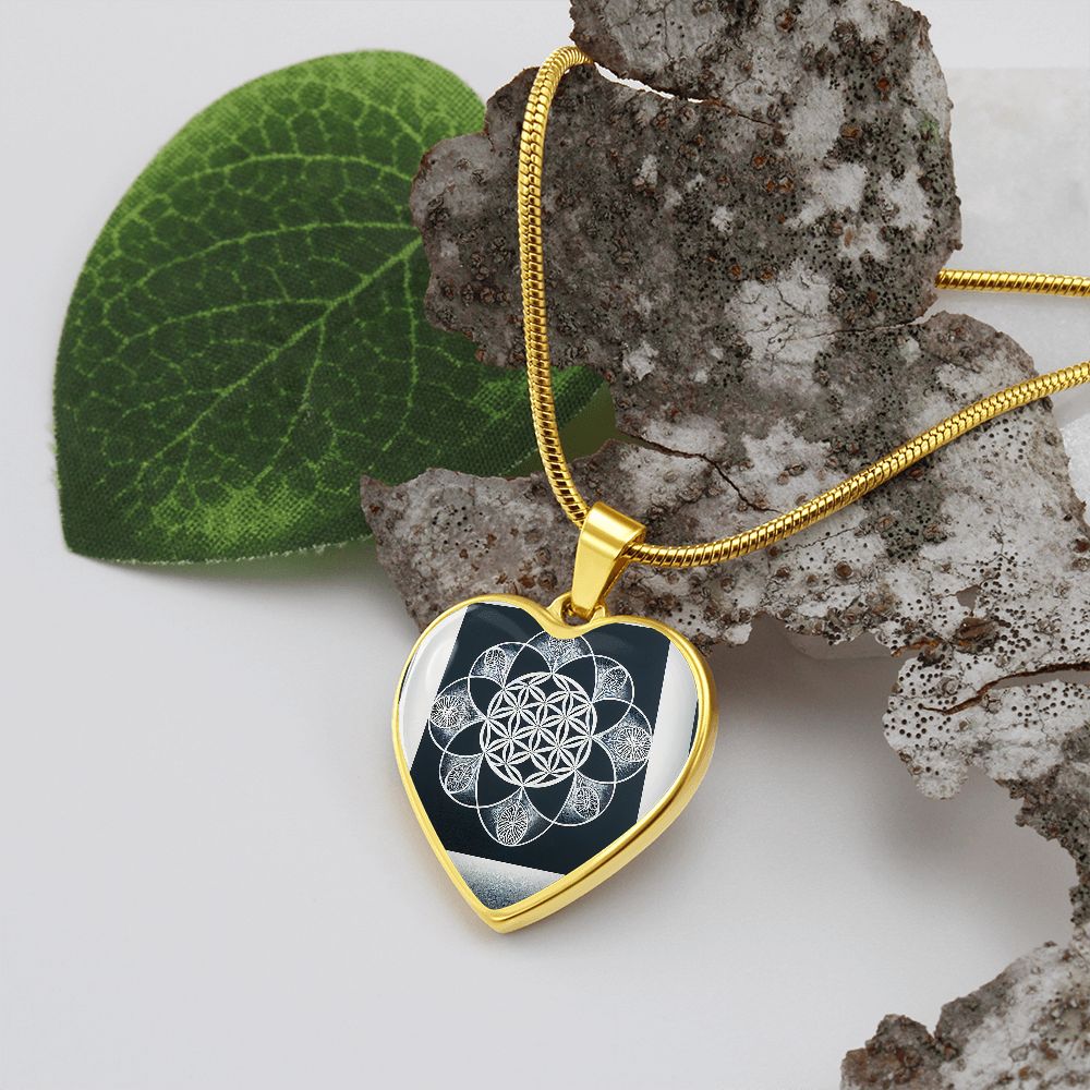 Sacred Geometry Heart Necklace - Crystallized Collective