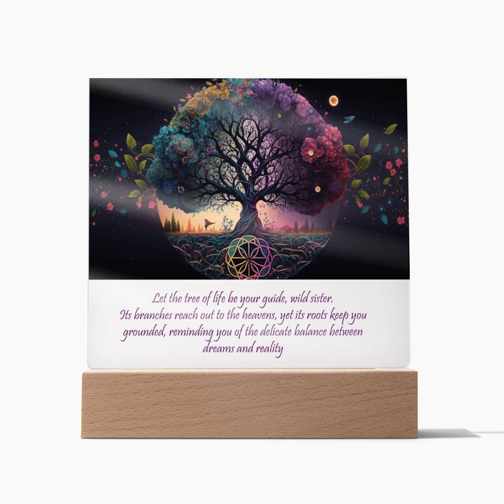 Sacred Tree of Life Acrylic Square Plaque - Crystallized Collective