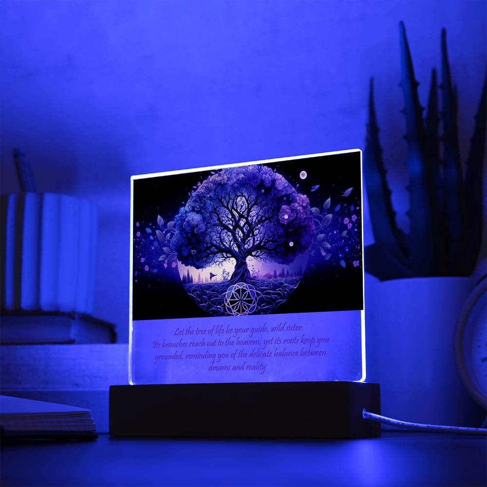Sacred Tree of Life Acrylic Square Plaque - Crystallized Collective
