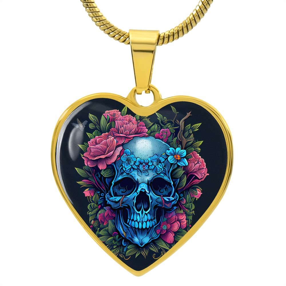 Skull and Flowers Necklace - Crystallized Collective