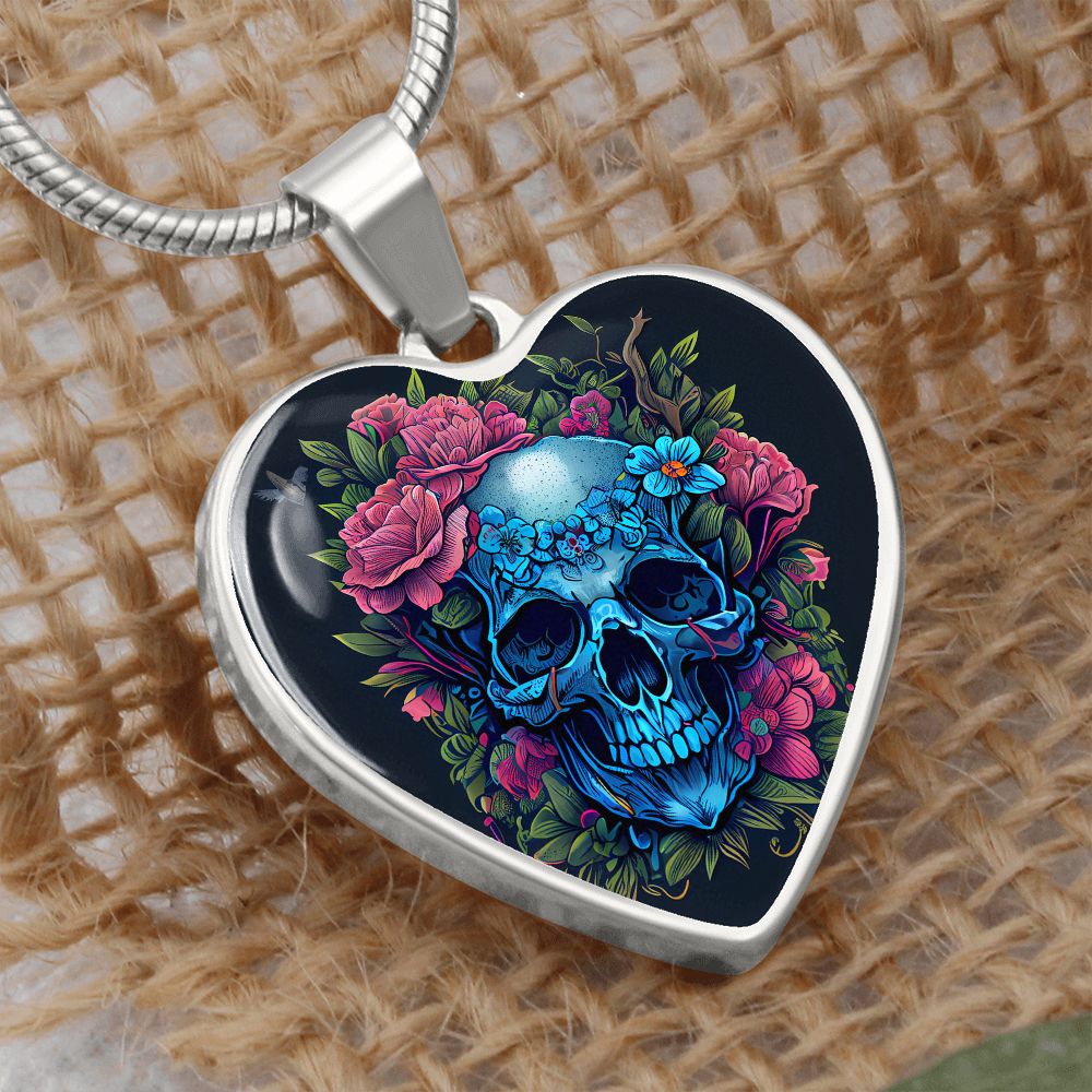 Skull and Flowers Necklace - Crystallized Collective