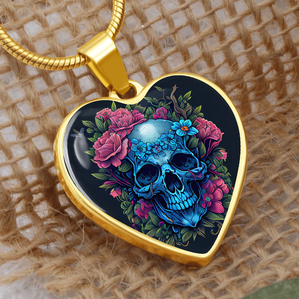 Skull and Flowers Necklace - Crystallized Collective