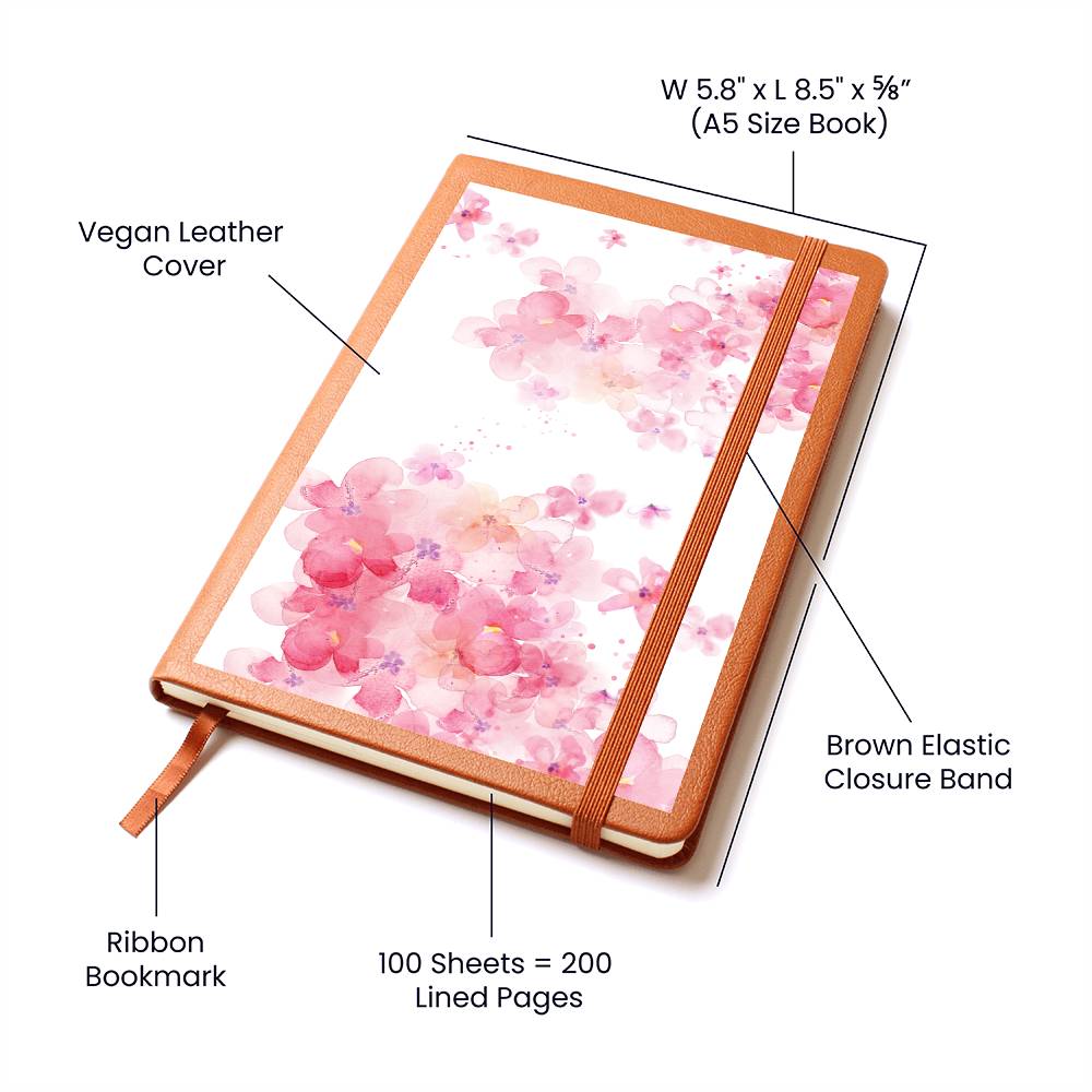 Watercolor Cherry Blossom Graphic Journal - Crystallized Collective