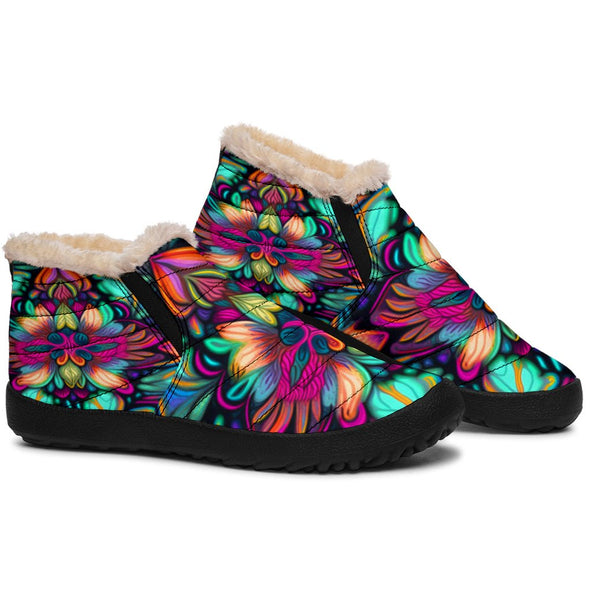 Abstract Floral Art Winter Sneakers - Crystallized Collective