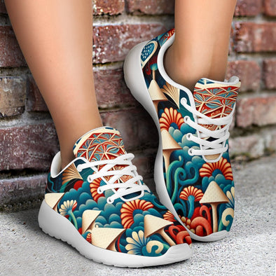 Abstract Mushrooms Sport Sneakers - Crystallized Collective