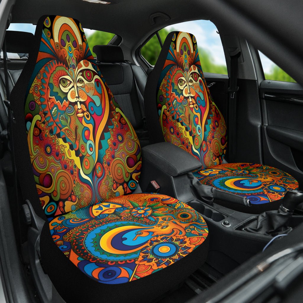 Abstract Psychedelic Hippie Seat Covers Crystallized Collective