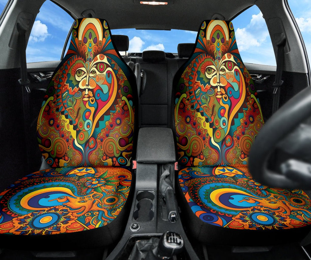 Psychedelic Geometric Multicolor Pet Car Seat Cover main image 1