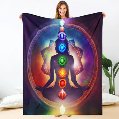 Aligned Chakras Premium Blanket - Crystallized Collective