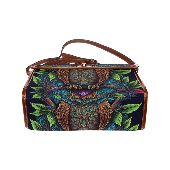 Art Owl Canvas Satchel Bag - Crystallized Collective