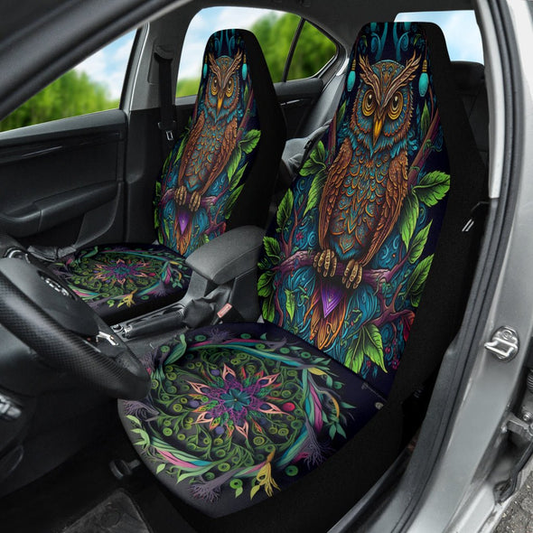 Art Owl Mandala Seat Cover - Crystallized Collective