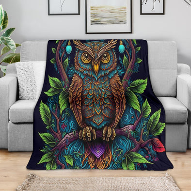 Art Owl Premium Blanket - Crystallized Collective