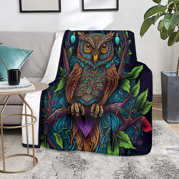 Art Owl Premium Blanket - Crystallized Collective