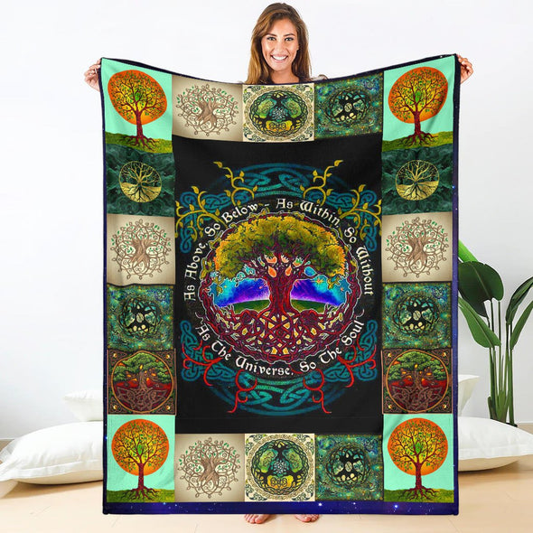 As Above So Below Premium Blanket - Crystallized Collective