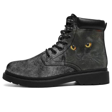 Black Cat Suede Boots - Crystallized Collective