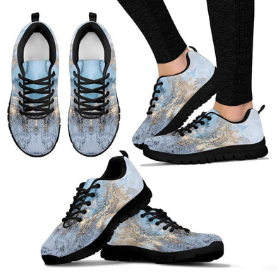 Blue Gold Liquid Art Sneakers - Crystallized Collective