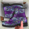 Blue Purple Paisley HandCrafted Boots - Crystallized Collective