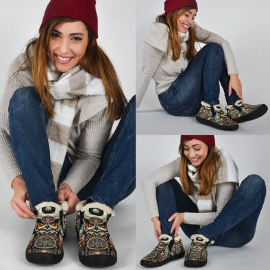 Bohemian Wild Owl Winter Sneakers - Crystallized Collective