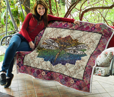 Boho Dragonfly Premium Quilt - Crystallized Collective