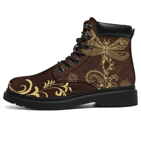Boho Dragonfly Suede Boots - Crystallized Collective
