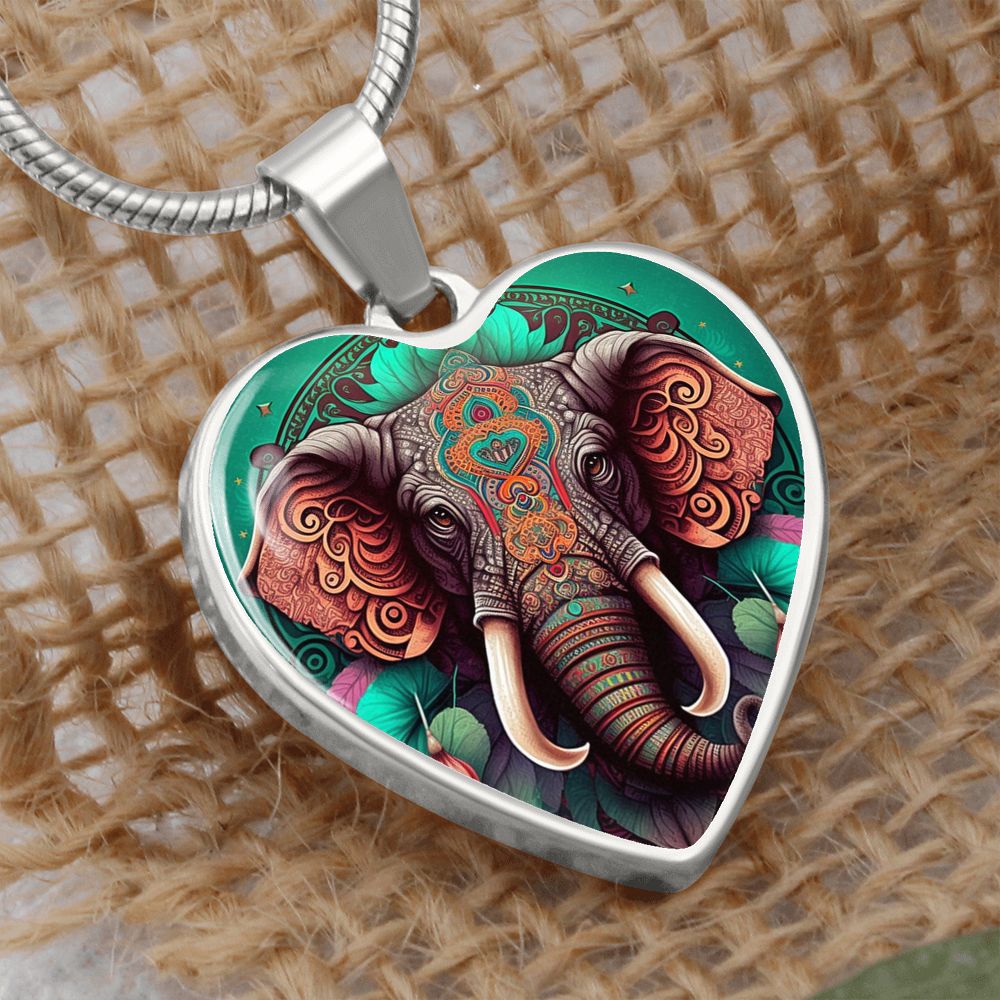 Boho Elephant Heart Necklace - Crystallized Collective