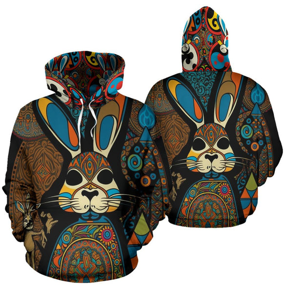 Boho Hippie Rabbit Hoodie - Crystallized Collective