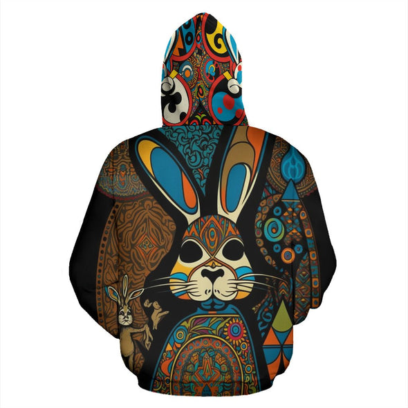 Boho Hippie Rabbit Hoodie - Crystallized Collective