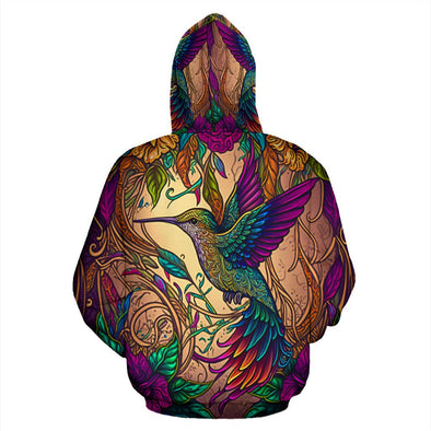 Boho Hummingbird Vines Hoodie - Crystallized Collective