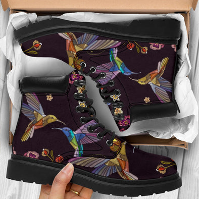 Boho Hummingbirds Suede Boots - Crystallized Collective