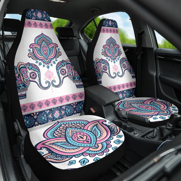 Boho Lotus Mandala Elephant Car Seat Cover - Crystallized Collective