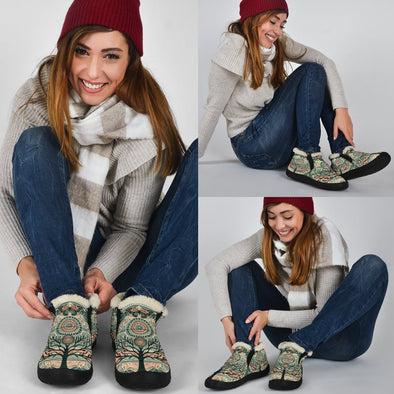 Boho Tree of Life Mandala Winter Sneakers - Crystallized Collective