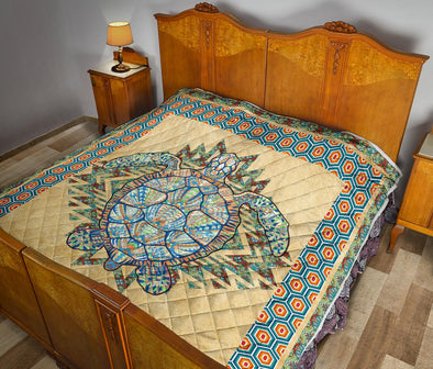 Boho Turtle Premium Quilt - Crystallized Collective