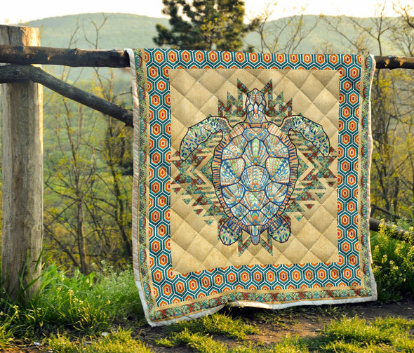 Boho Turtle Premium Quilt - Crystallized Collective