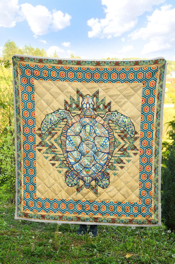 Boho Turtle Premium Quilt - Crystallized Collective