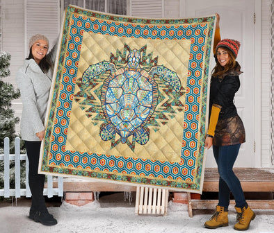 Boho Turtle Premium Quilt - Crystallized Collective