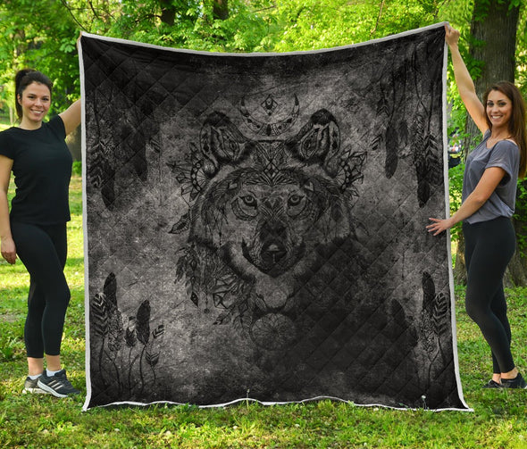 Boho Wolf Premium Quilt - Crystallized Collective