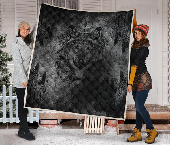 Boho Wolf Premium Quilt - Crystallized Collective