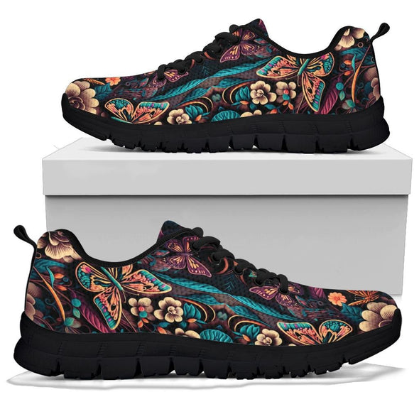 Butterfly and Flowers Cottagecore Sneakers - Crystallized Collective