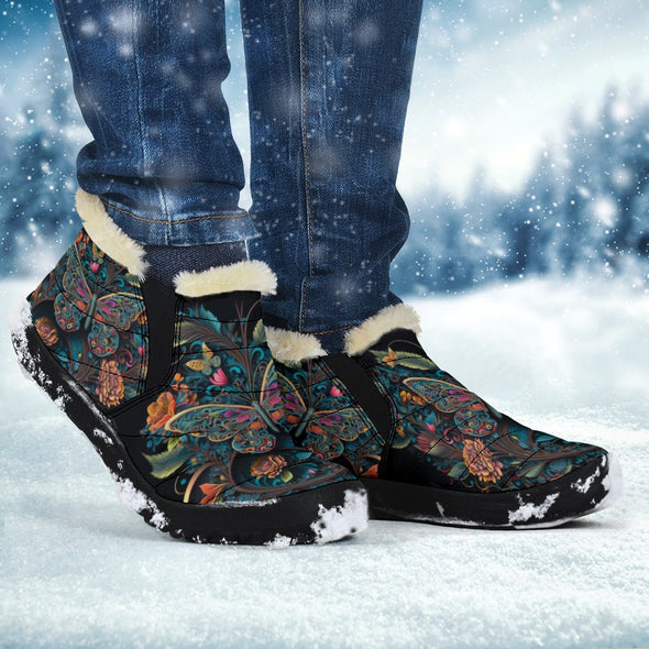 Butterfly Flowers Winter Sneakers - Crystallized Collective