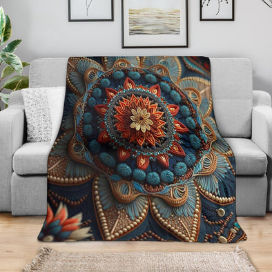 Chakra Flower Premium Boho Blanket - Crystallized Collective