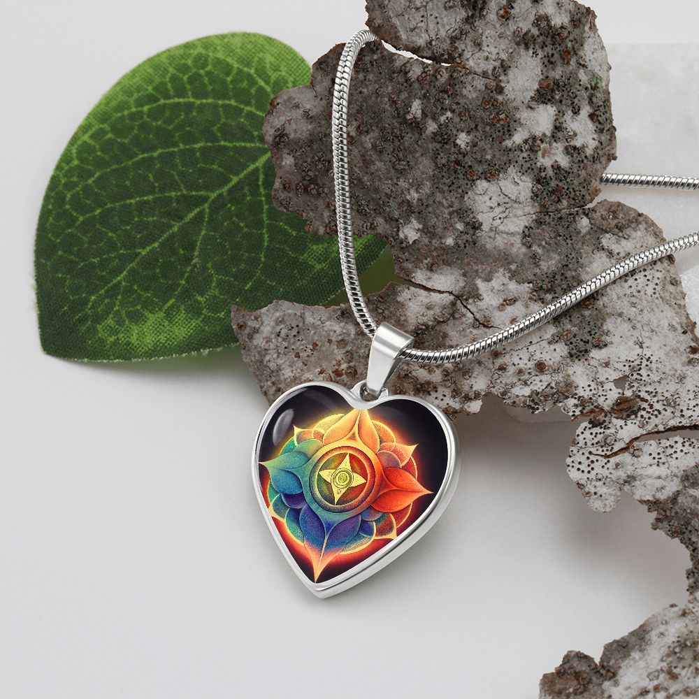 Chakra Symbol Heart Necklace - Crystallized Collective
