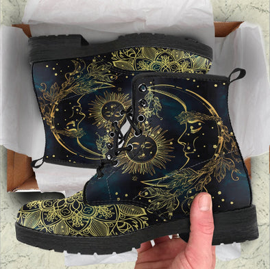 Clearance Gold Sun and Moon Boots - Crystallized Collective