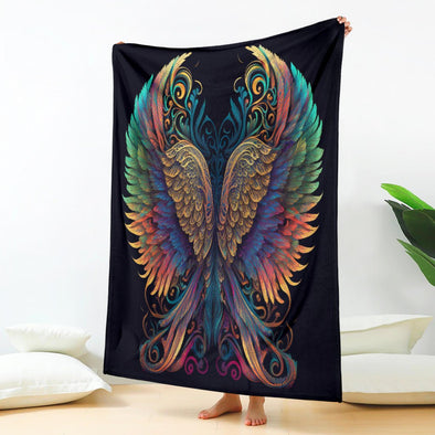 Colorful Angel Wings Premium Blanket - Crystallized Collective