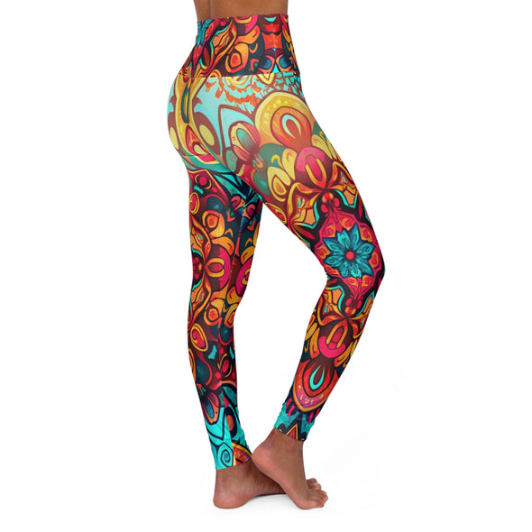 Colorful Boho Mandala: High Waist Yoga Legging with a Twist! - Crystallized Collective