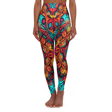 Colorful Boho Mandala: High Waist Yoga Legging with a Twist! - Crystallized Collective