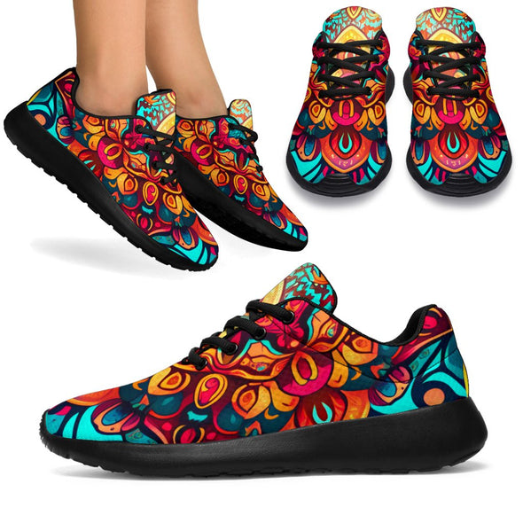 Colorful Boho Mandala Sport Sneakers - Crystallized Collective
