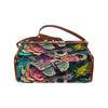 Colorful Butterfly Flowers Canvas Satchel Bag - Crystallized Collective